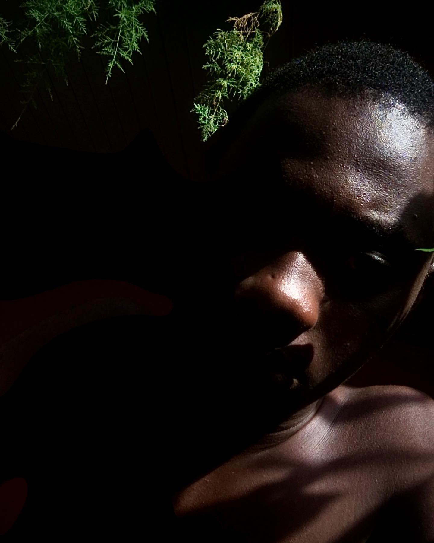 Portrait with natural lighting and foliage